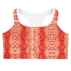Zoezi Sport Orange Snake Print Racerback Sports bra - M